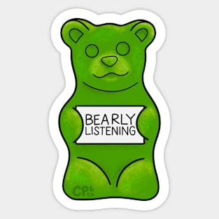 Bearly Listening Gummy Bear Candy Sticker